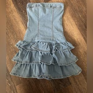 Ruffle Denim Dress